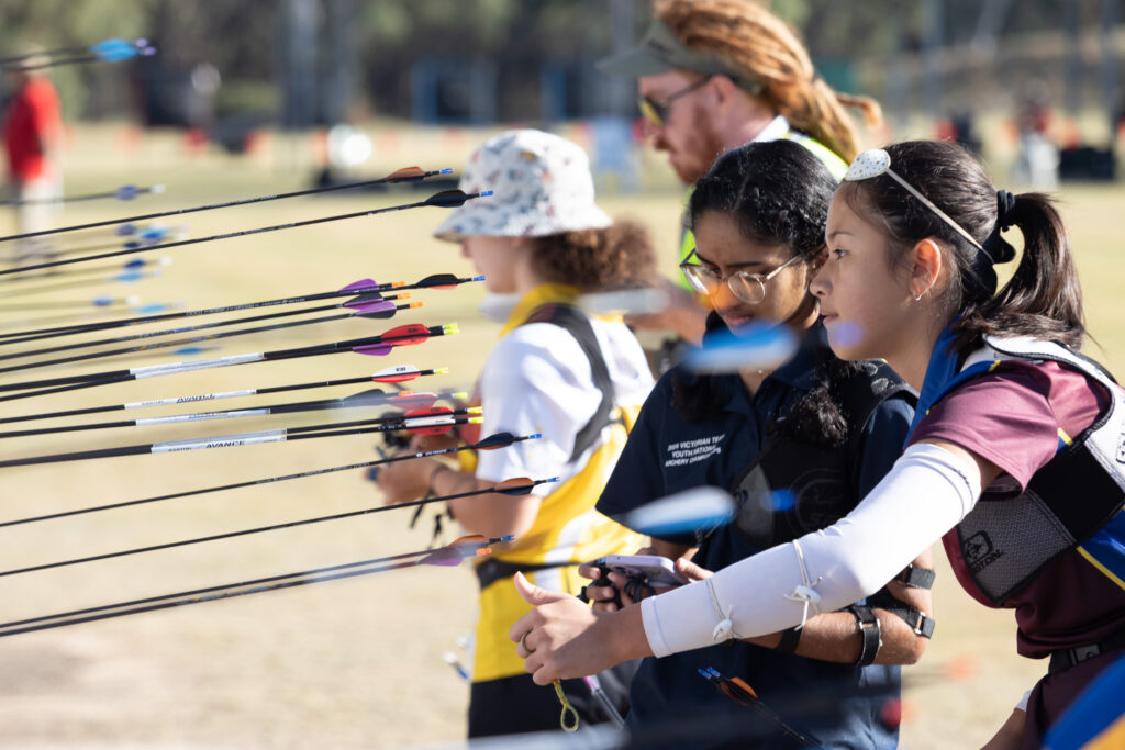 Young archers competing at the Archery Australia National Youth Championships