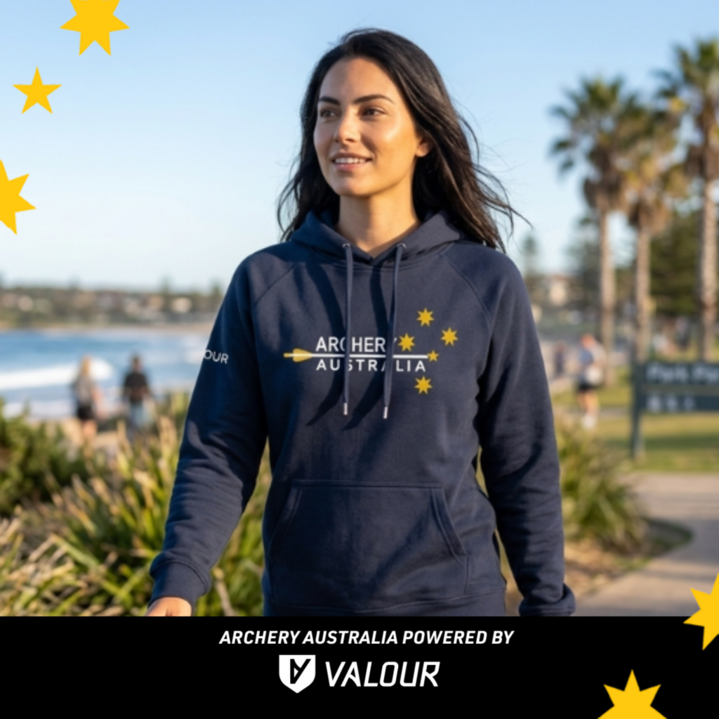 Archery Australia official merchandise hoodie blue