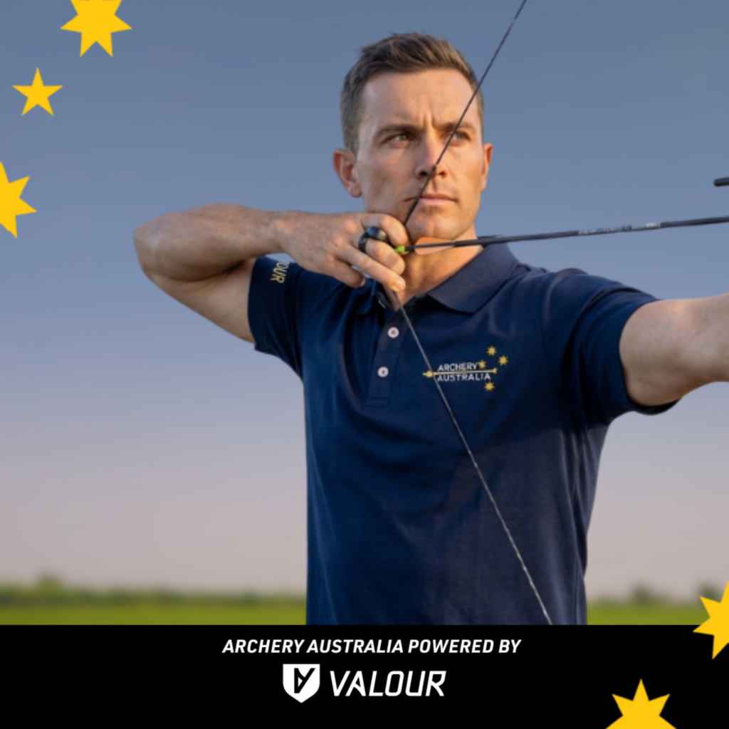 Archery Australia official merchandise polo shirt blue