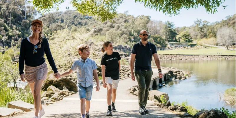 Family enjoying Launceston Tasmania